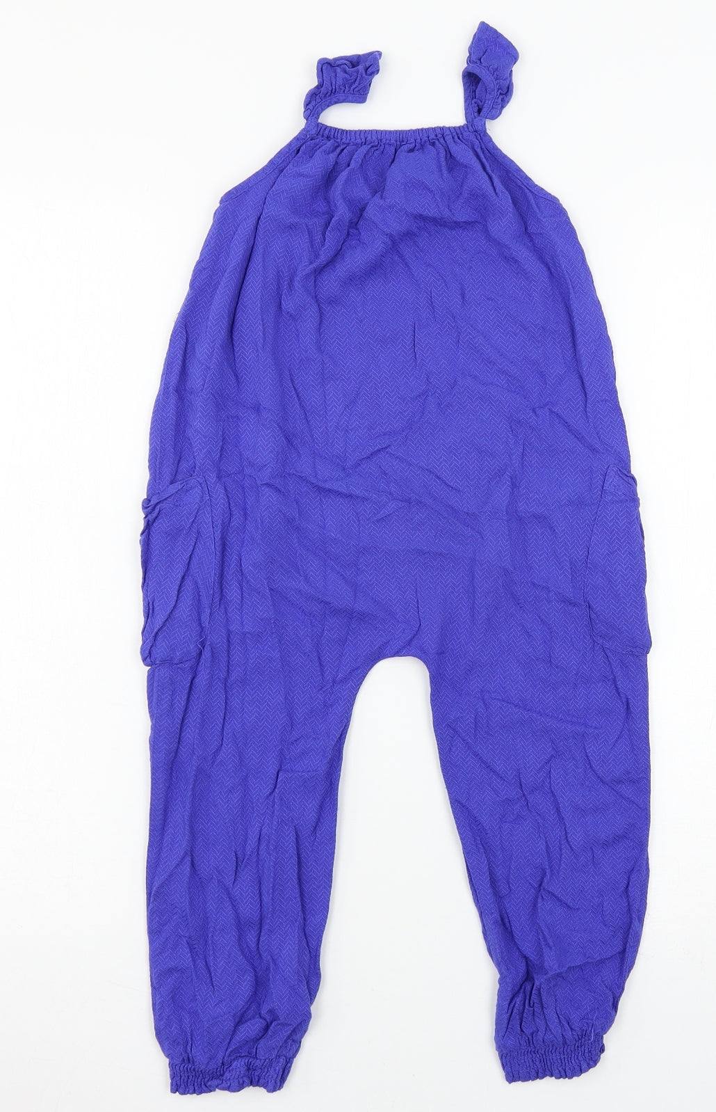 Matalan Girls Blue Floral  Jumpsuit One-Piece Size 3-4 Years