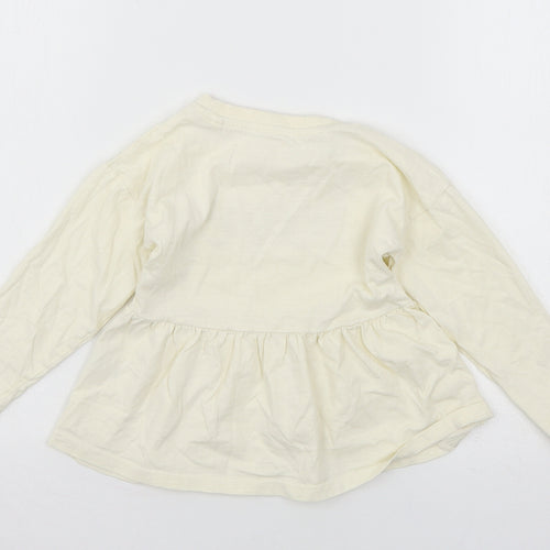 TU Girls Ivory  Jersey Basic T-Shirt Size 4 Years  - Love