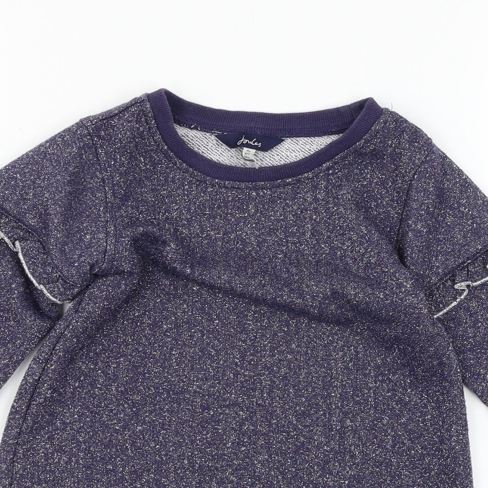 Joules Girls Blue  Jersey Pullover Sweatshirt Size 4 Years