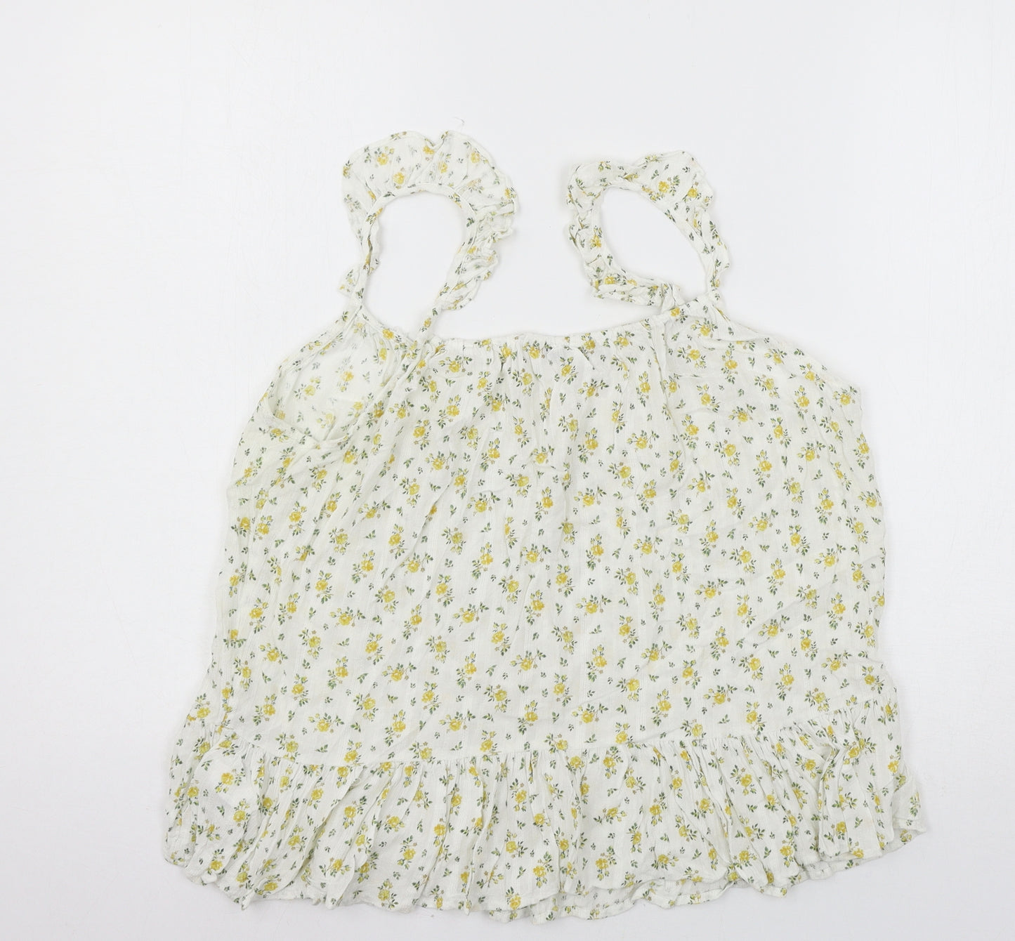 NEXT Womens White Floral  Basic Tank Size 14