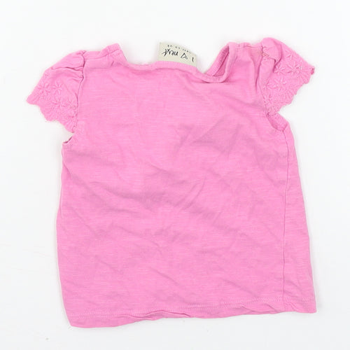 NEXT Girls Pink  Jersey Basic T-Shirt Size 3-6 Months