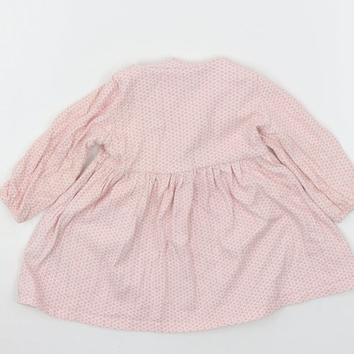 NEXT Girls Pink Polka Dot Jersey Skater Dress  Size 3-6 Months