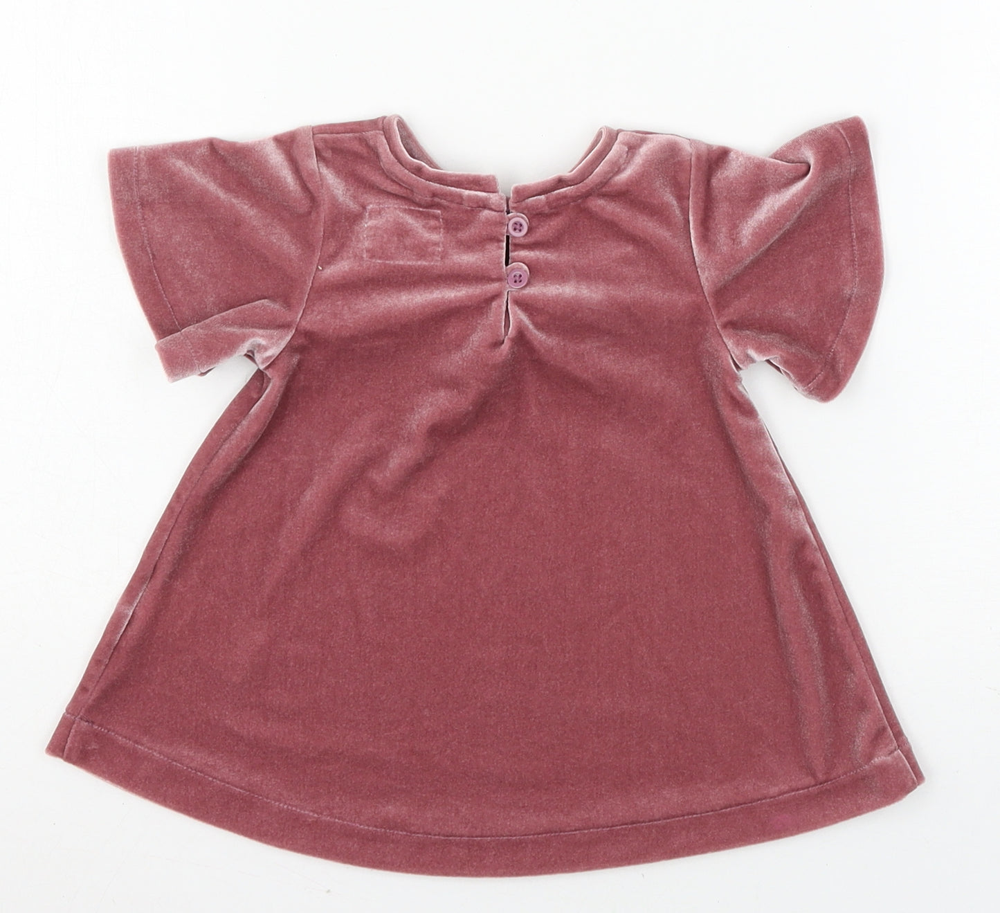 NEXT Girls Pink  Velour T-Shirt Dress  Size 3-6 Months