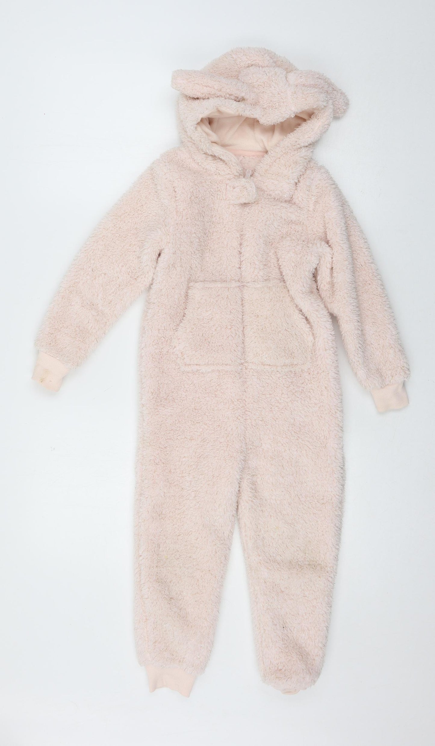 Matalan Girls Pink Solid Microfibre Top One Piece Size 4-5 Years