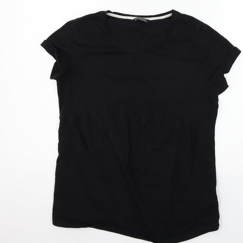 Avenue Womens Black  Jersey Basic T-Shirt Size 12