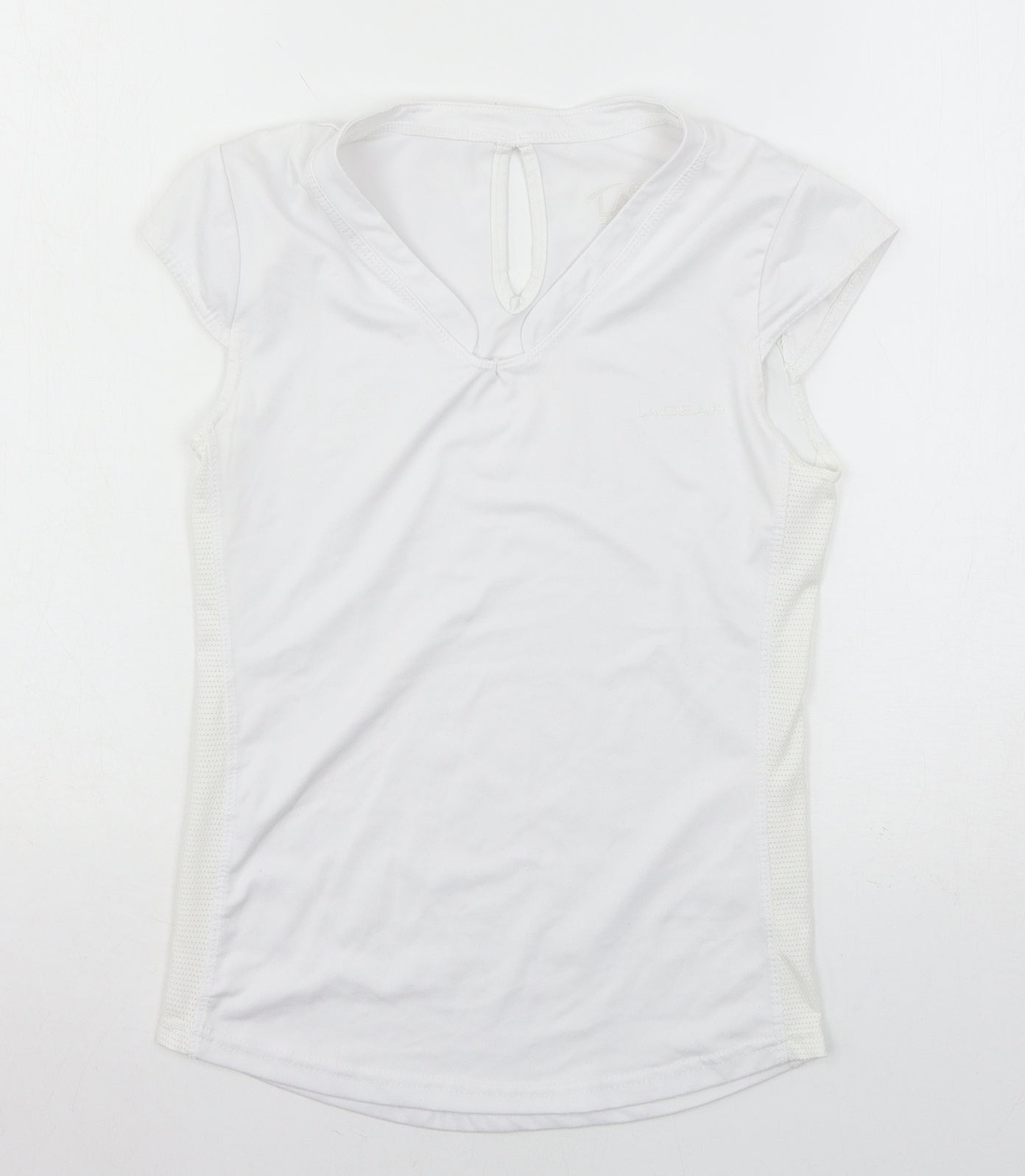 LA Gear Womens White  Jersey Basic T-Shirt Size 10