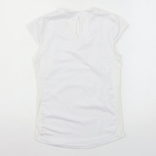 LA Gear Womens White  Jersey Basic T-Shirt Size 10