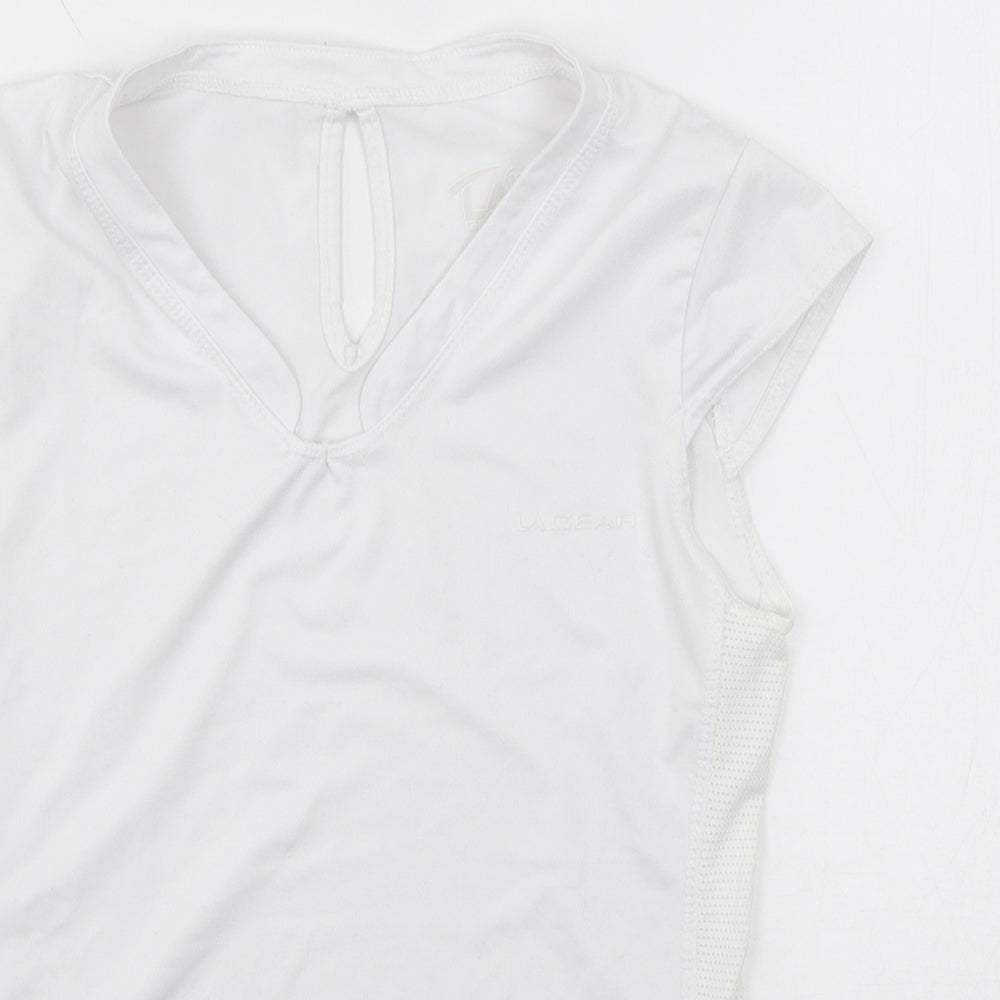 LA Gear Womens White  Jersey Basic T-Shirt Size 10
