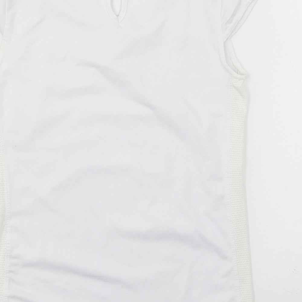 LA Gear Womens White  Jersey Basic T-Shirt Size 10