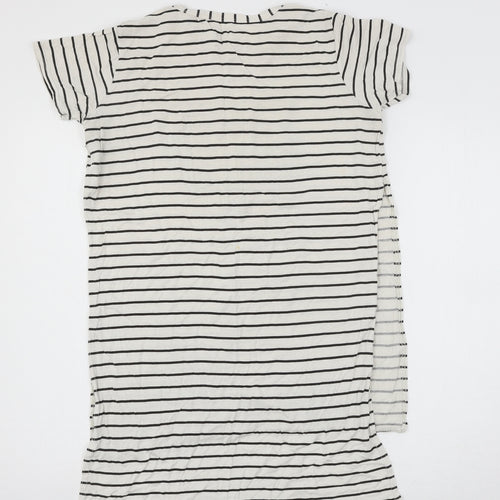 Preworn Womens Ivory Striped Jersey Basic T-Shirt Size M  - Paris