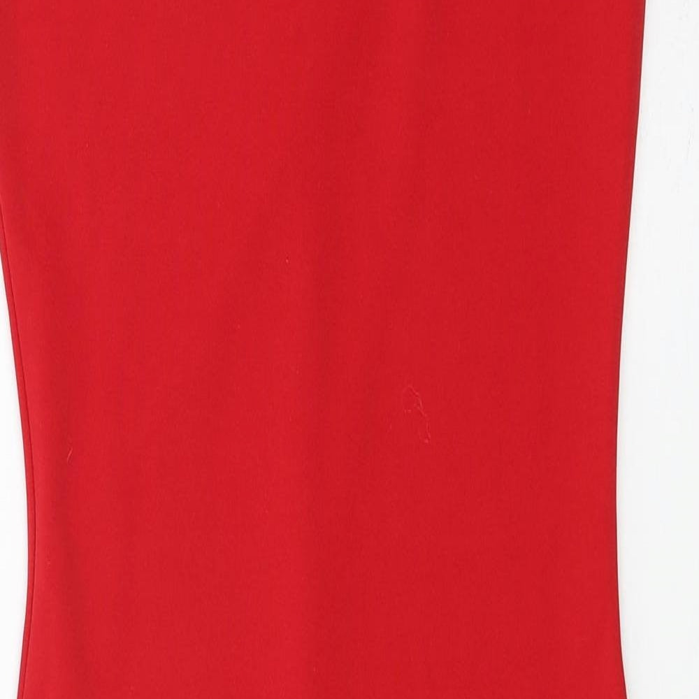 Boohoo Womens Red  Jersey Pencil Dress  Size 8