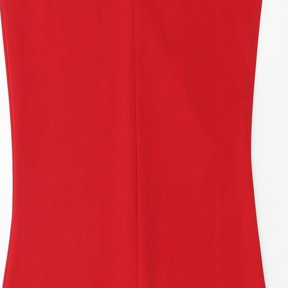 Boohoo Womens Red  Jersey Pencil Dress  Size 8
