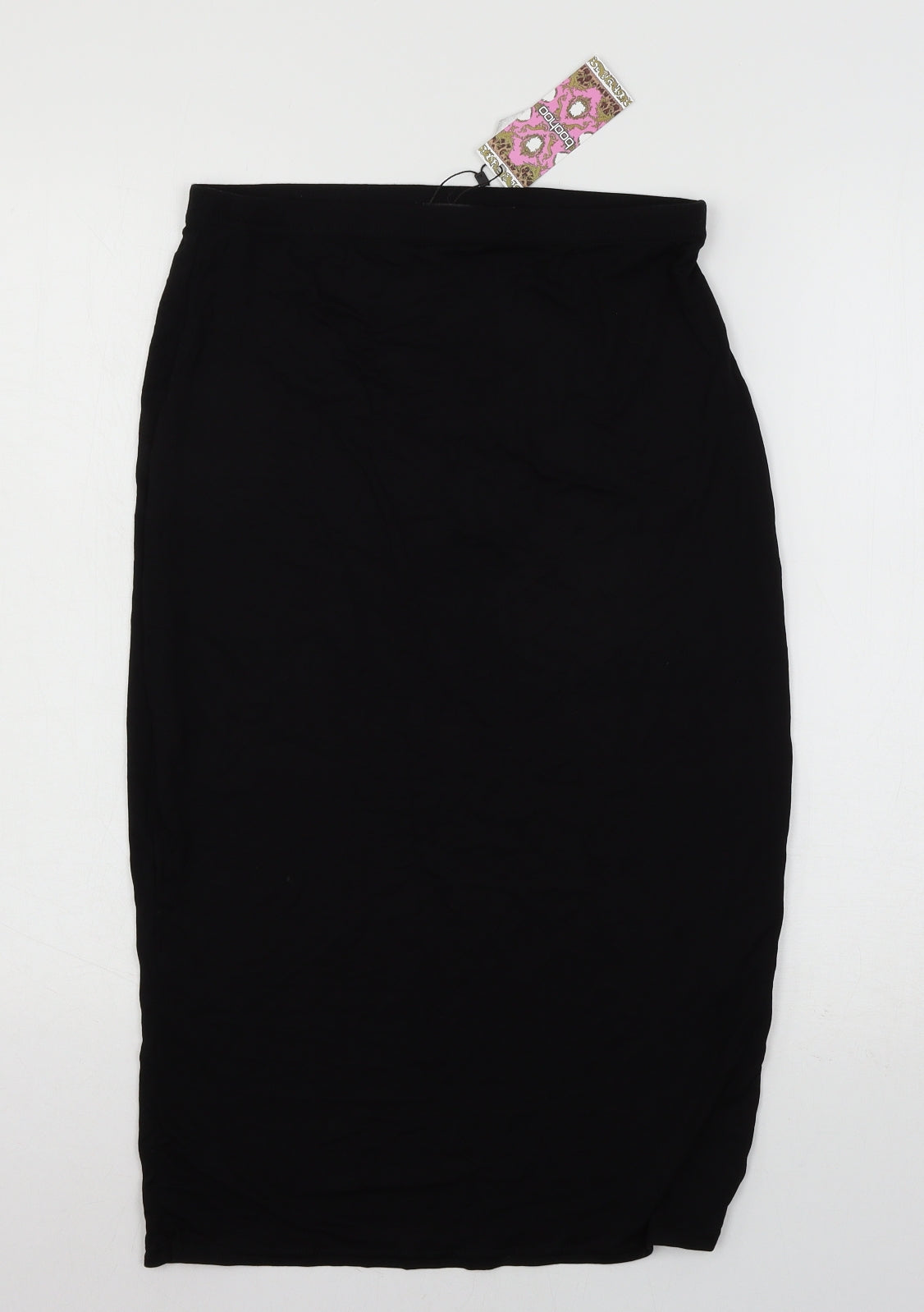 Boohoo Womens Black  Jersey A-Line Skirt Size 12