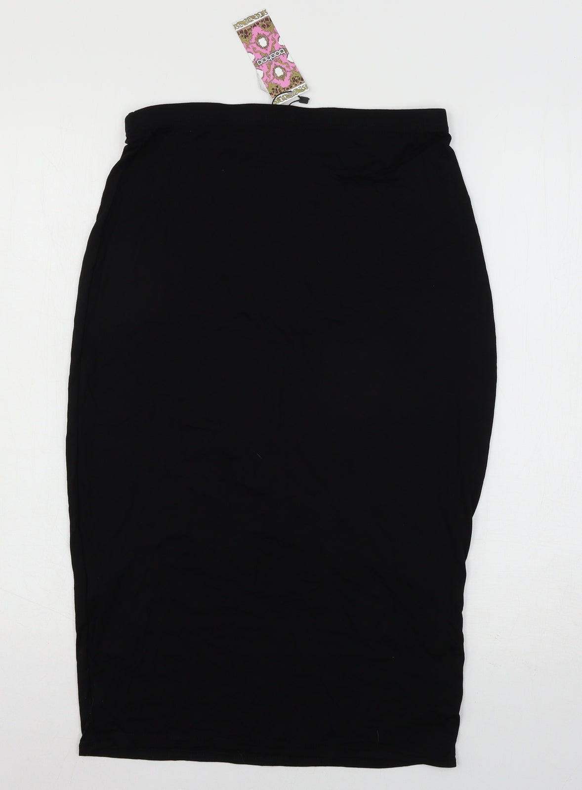 Boohoo Womens Black  Jersey A-Line Skirt Size 12