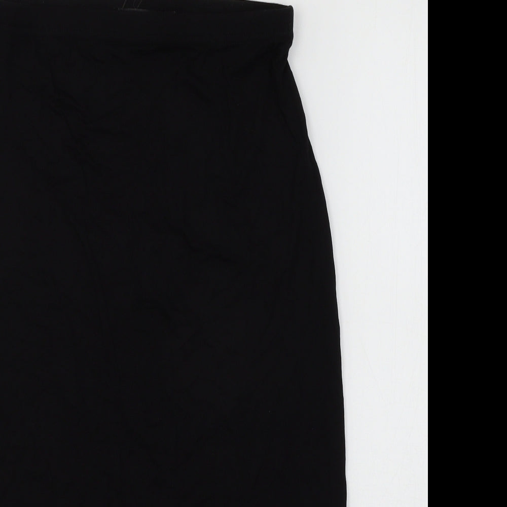 Boohoo Womens Black  Jersey A-Line Skirt Size 12