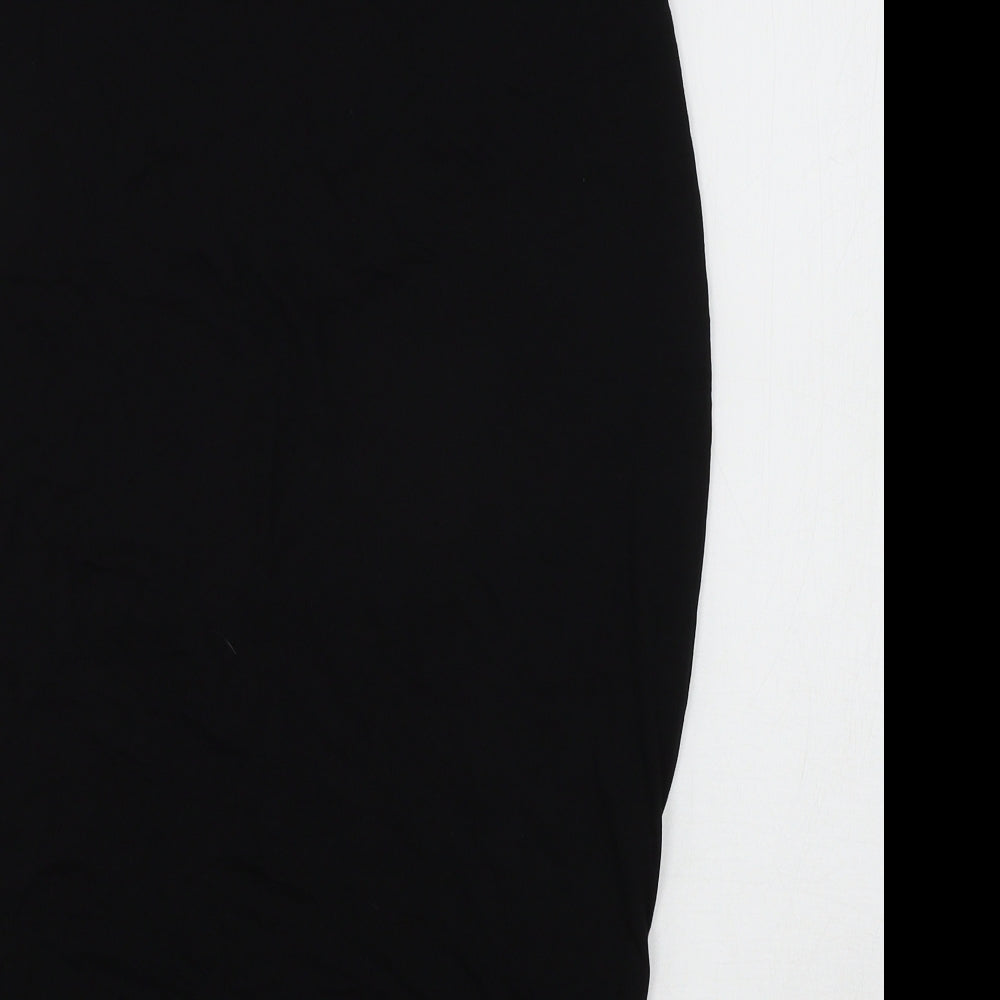 Boohoo Womens Black  Jersey A-Line Skirt Size 12