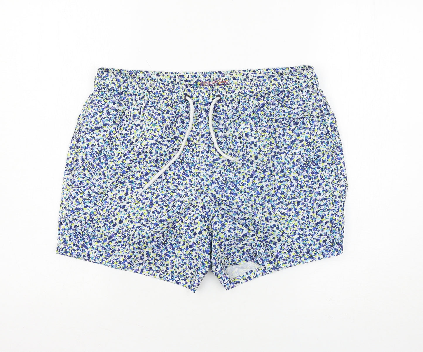 Topman Mens Blue Floral  Sweat Shorts Size XS