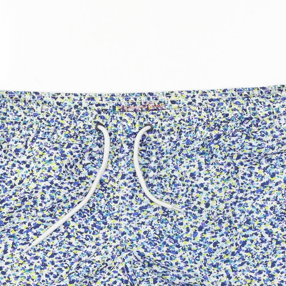 Topman Mens Blue Floral  Sweat Shorts Size XS