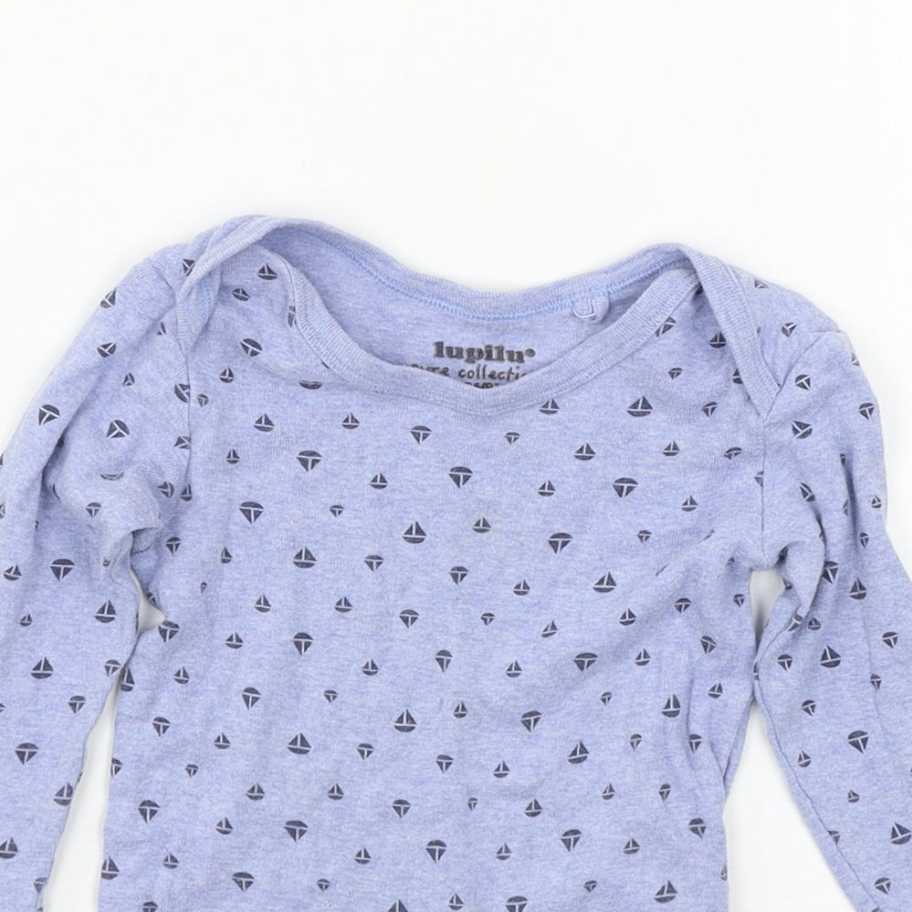 Lupilu Boys Blue Geometric Jersey Babygrow One-Piece Size 12-18 Months  - Boats