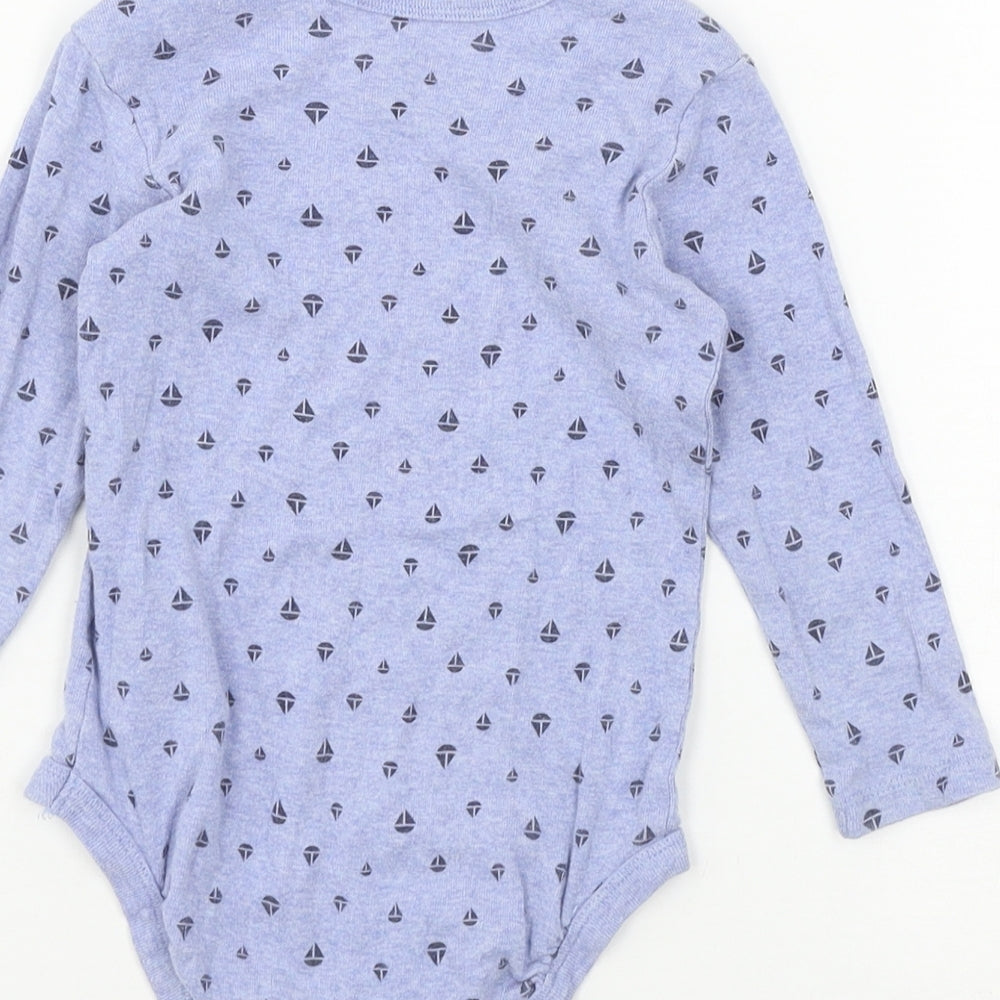 Lupilu Boys Blue Geometric Jersey Babygrow One-Piece Size 12-18 Months  - Boats