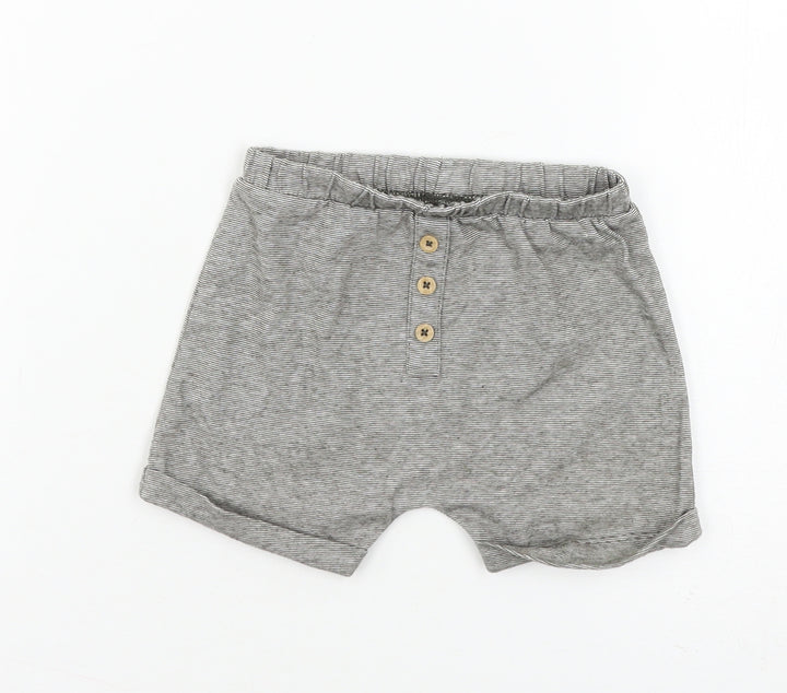 TU Baby Grey Striped Jersey Cropped Trousers Size 9-12 Months