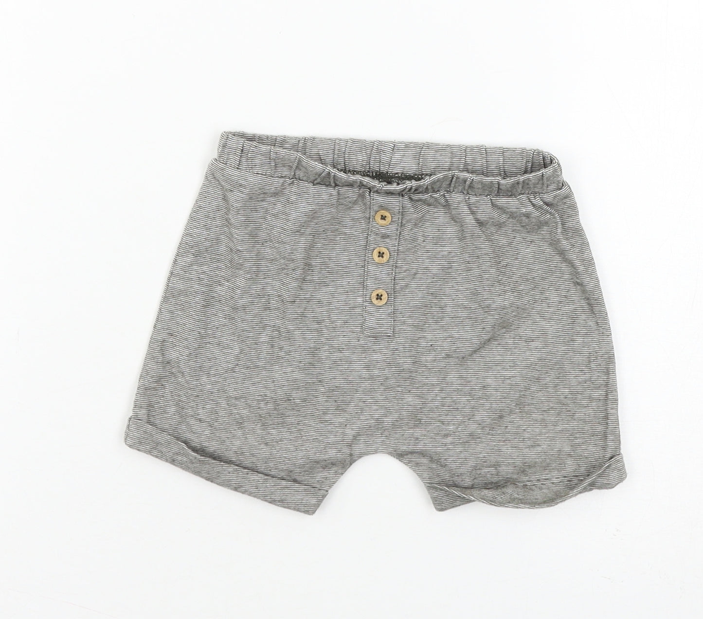 TU Baby Grey Striped Jersey Cropped Trousers Size 9-12 Months