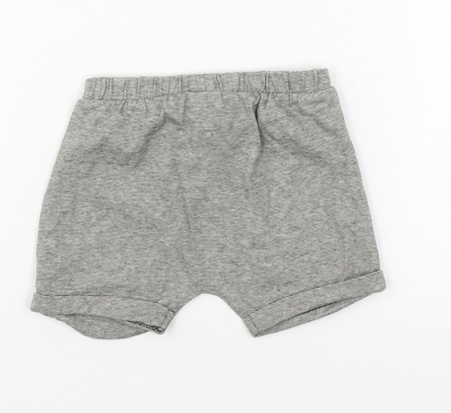 TU Baby Grey Striped Jersey Cropped Trousers Size 9-12 Months