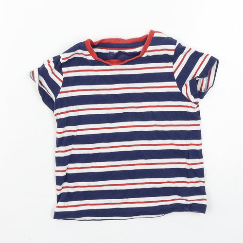 Marks and Spencer Boys Blue Striped Jersey Basic T-Shirt Size 12-18 Months