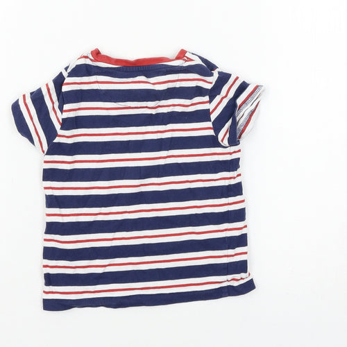 Marks and Spencer Boys Blue Striped Jersey Basic T-Shirt Size 12-18 Months