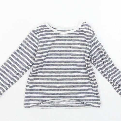 TU Boys White Striped  Basic T-Shirt Size 6-9 Months