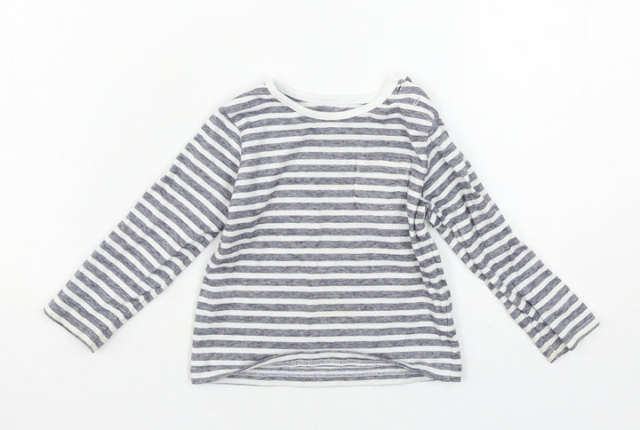 TU Boys White Striped Basic T-Shirt Size 6-9 Months