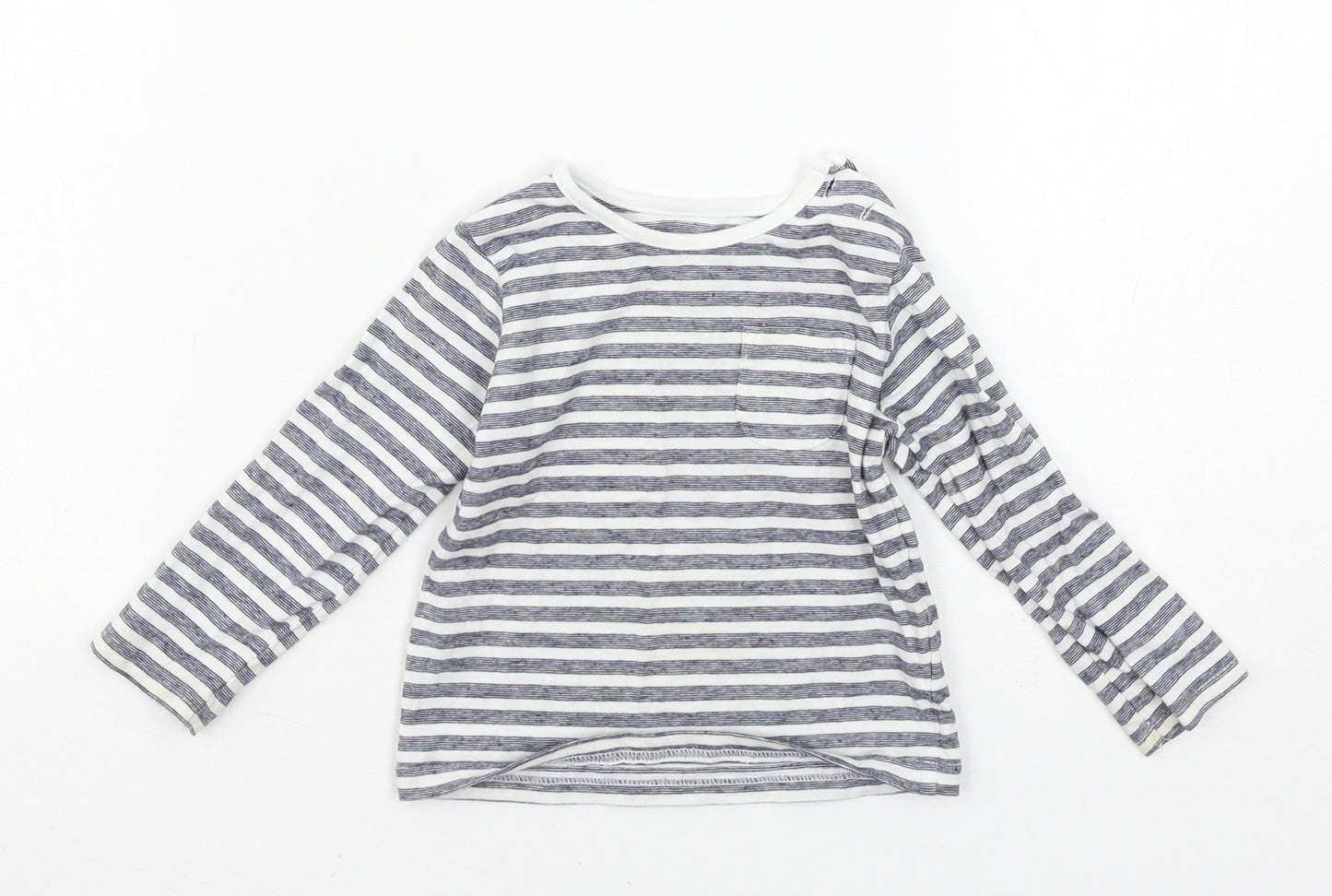 TU Boys White Striped  Basic T-Shirt Size 6-9 Months