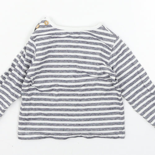 TU Boys White Striped  Basic T-Shirt Size 6-9 Months