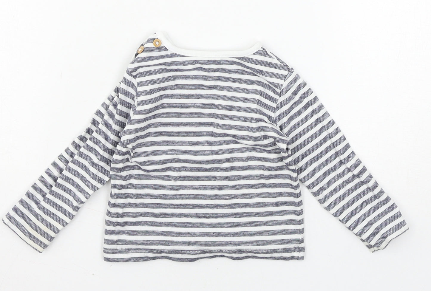 TU Boys White Striped  Basic T-Shirt Size 6-9 Months