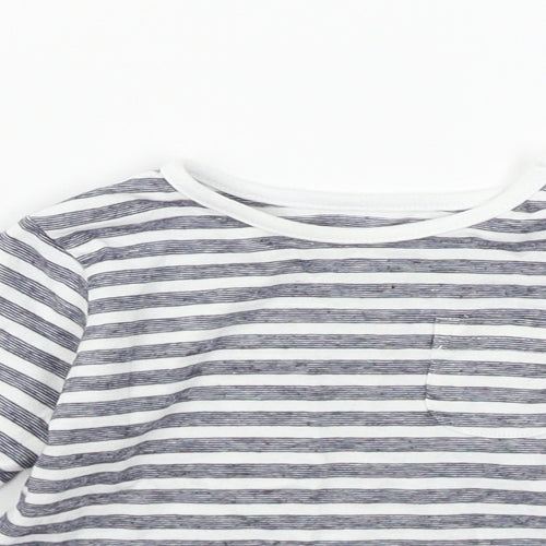 TU Boys White Striped  Basic T-Shirt Size 6-9 Months