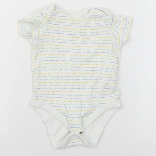 F&F Baby Multicoloured Striped Jersey Babygrow One-Piece Size 9-12 Months