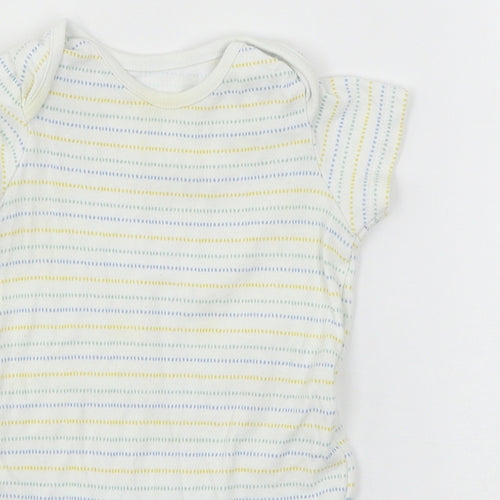 F&F Baby Multicoloured Striped Jersey Babygrow One-Piece Size 9-12 Months