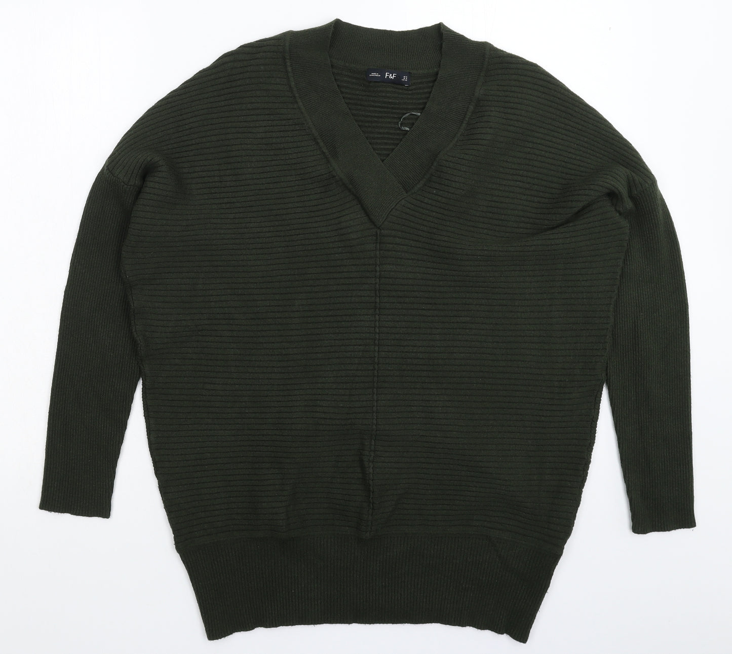 F&F Womens Green  Knit Pullover Jumper Size 12