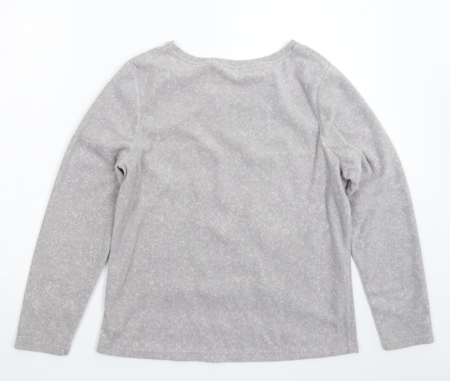 Me to You Womens Grey Solid Fleece Top Pyjama Top Size 12