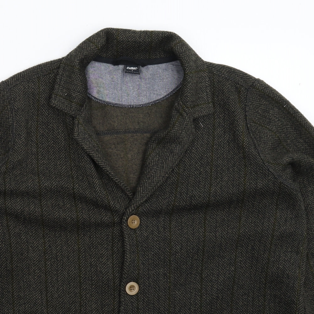 Cotton Traders Mens Grey Herringbone  Jacket Blazer Size L