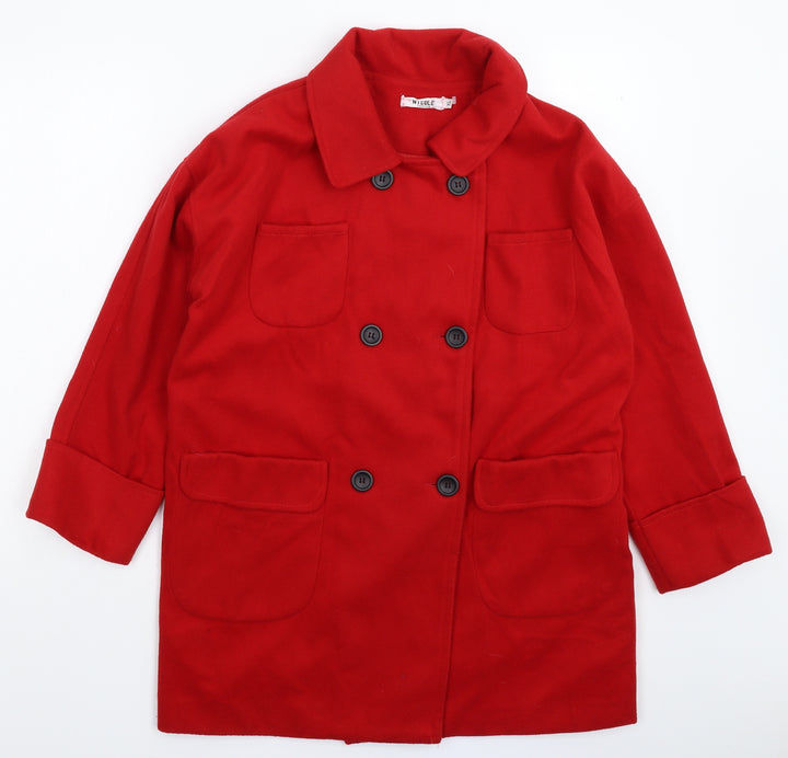 Nicole Womens Red Jacket Coat Size XL
