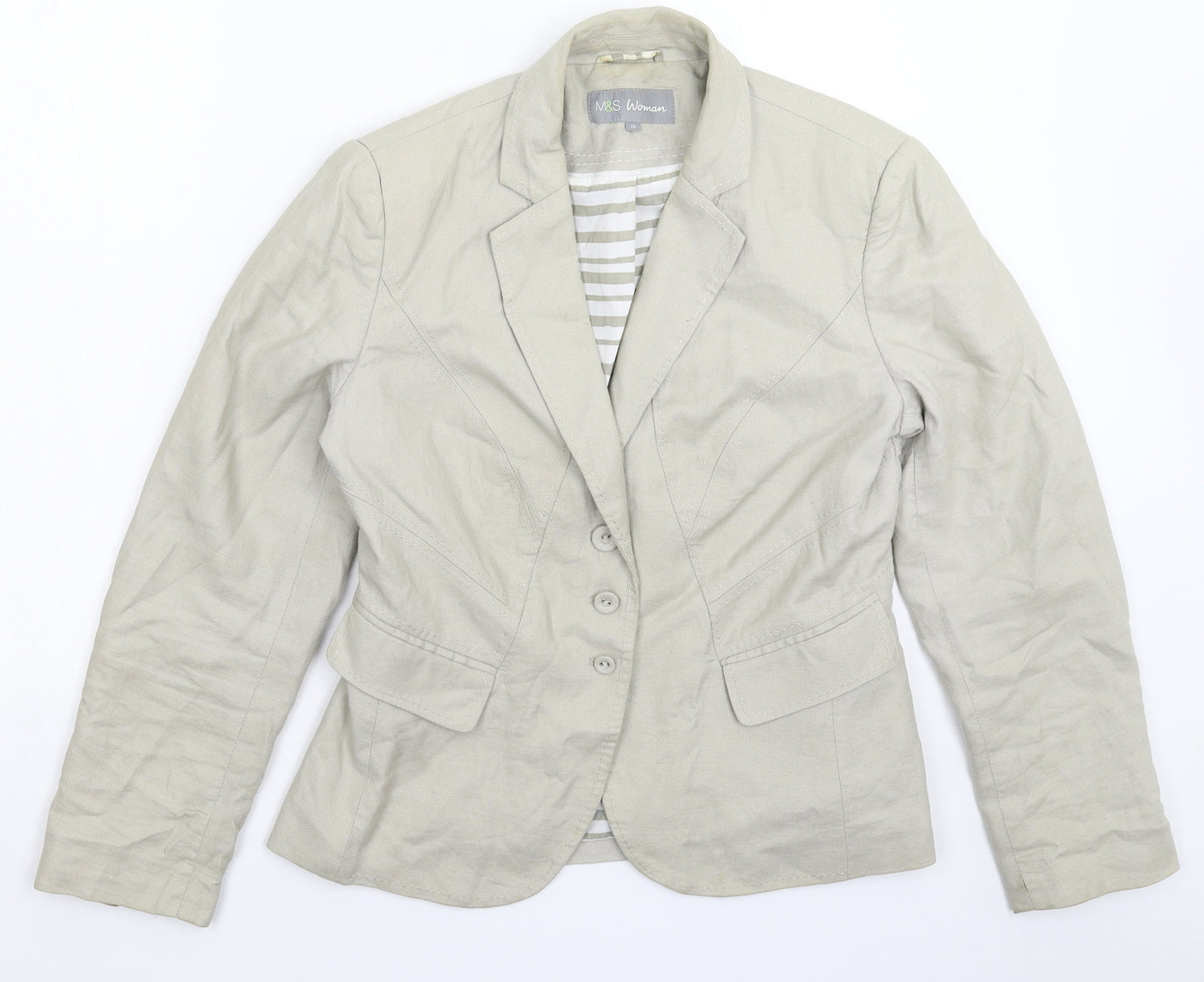 Marks and Spencer Womens Grey   Jacket Blazer Size 12