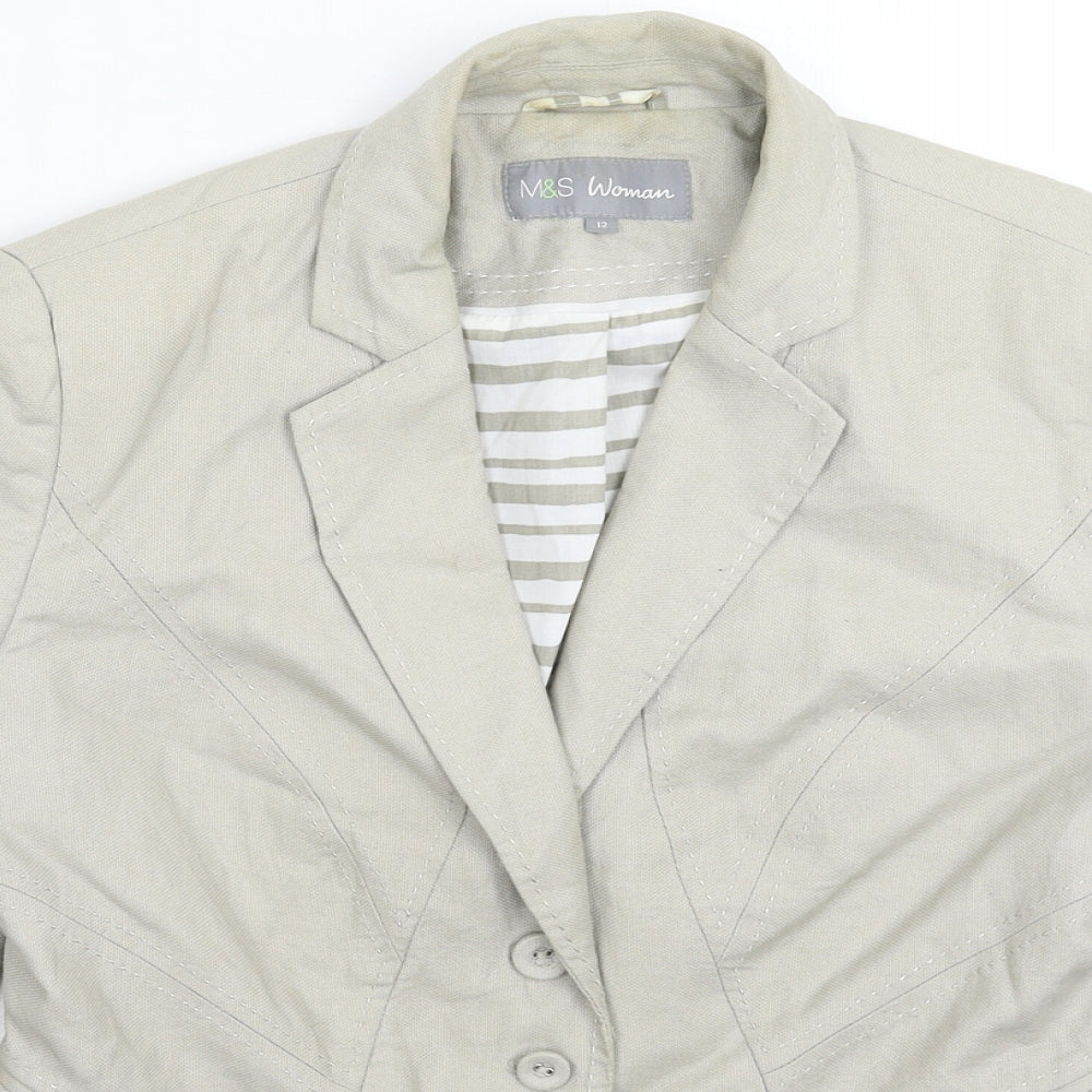 Marks and Spencer Womens Grey   Jacket Blazer Size 12