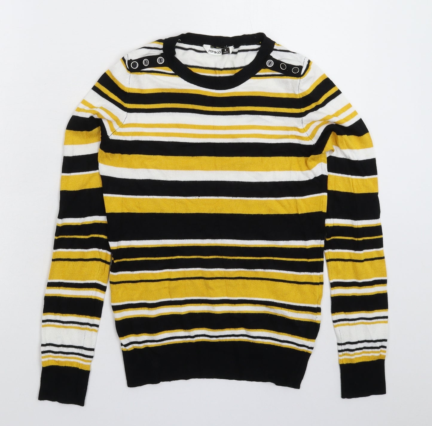 Pep&Co Womens Multicoloured Striped Knit Pullover Jumper Size 8