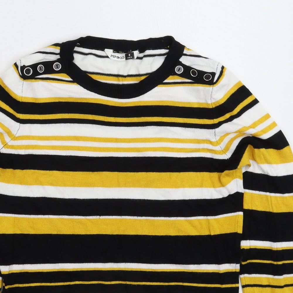 Pep&Co Womens Multicoloured Striped Knit Pullover Jumper Size 8
