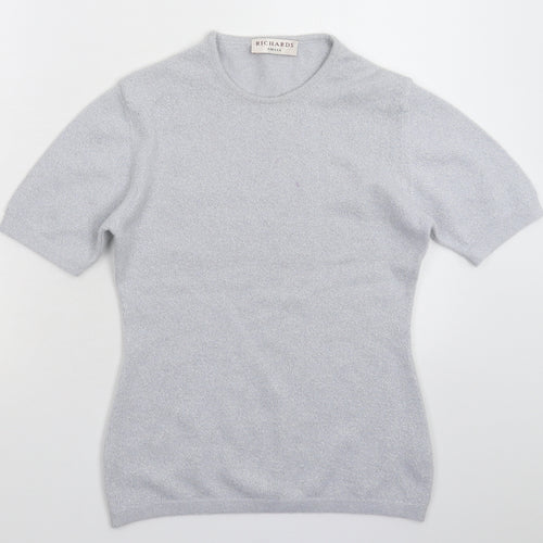 Richards Womens Silver  Knit Pullover Jumper Size S