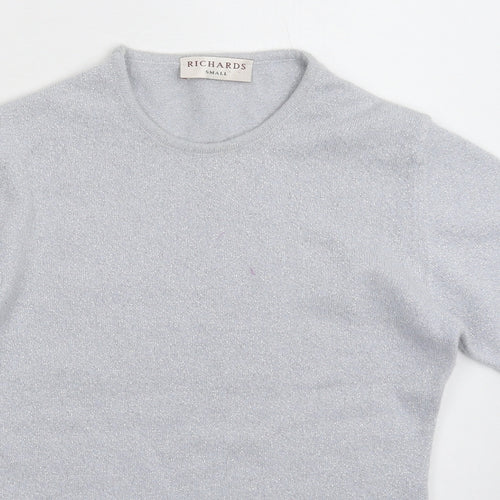 Richards Womens Silver  Knit Pullover Jumper Size S