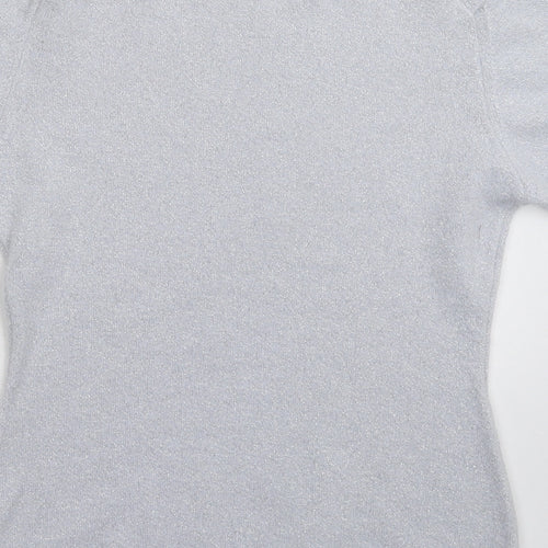 Richards Womens Silver  Knit Pullover Jumper Size S