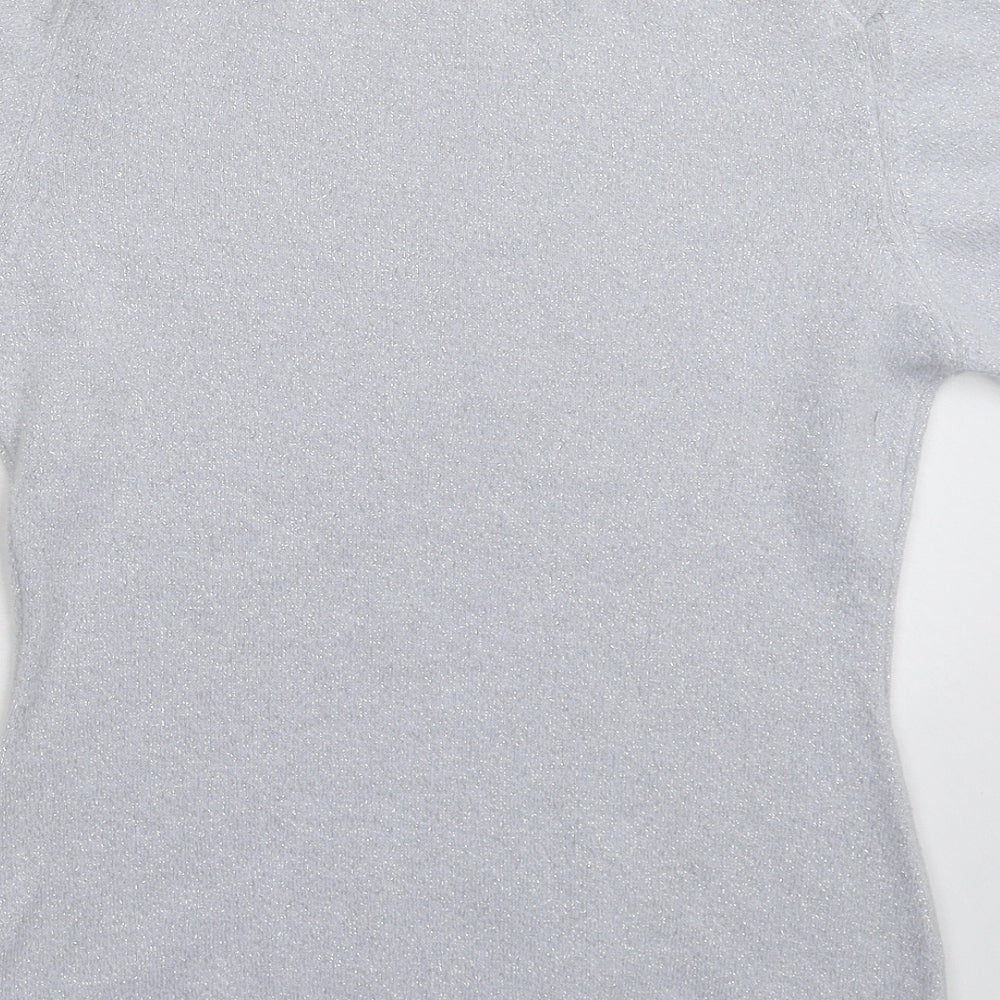 Richards Womens Silver  Knit Pullover Jumper Size S