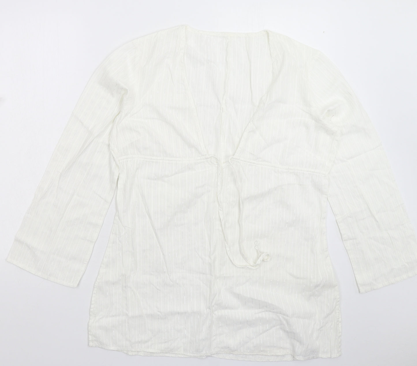 NEXT Womens White Striped  Basic Blouse Size 14